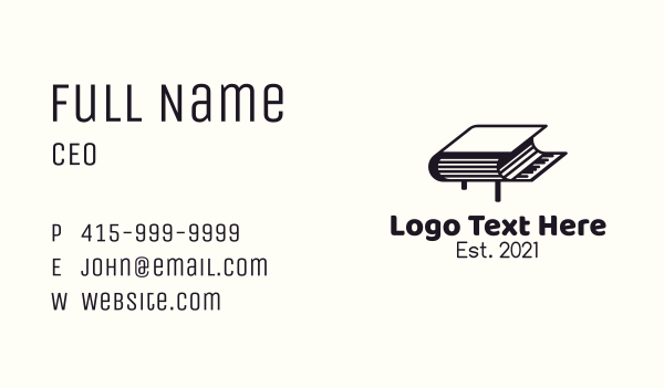 Black Piano Book Business Card Design Image Preview