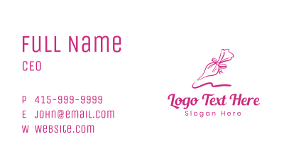 Pink Ribbon Icing Bag Business Card Image Preview