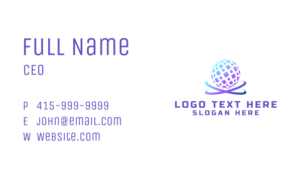 Modern Global Sphere  Business Card Design Image Preview