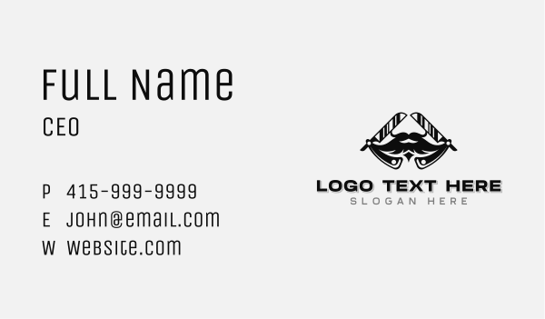 Razor Barbershop Beard Business Card Design Image Preview