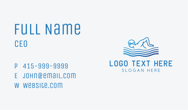 Gradient Swimming Athlete Business Card Design Image Preview