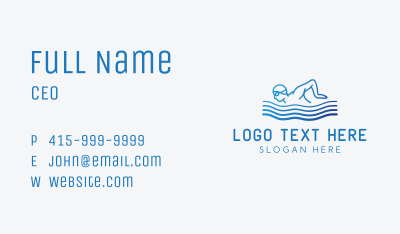 Gradient Swimming Athlete Business Card Image Preview