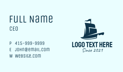 Pirate Ship Knife Business Card Image Preview