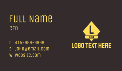 Yellow Template Letter Business Card