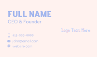 Pink Handwriting Letter Business Card Image Preview