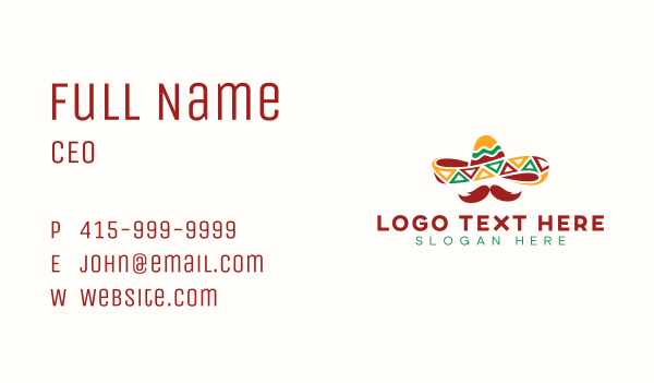 Hat Mexican Mustache Business Card Design Image Preview