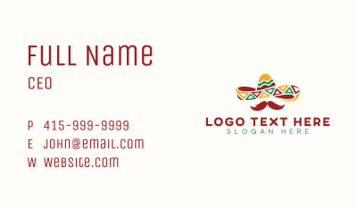 Hat Mexican Mustache Business Card Image Preview