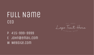 Feminine Elegant Wordmark Business Card Image Preview