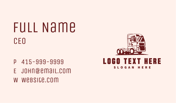 Freight Transport Vehicle Business Card Design Image Preview