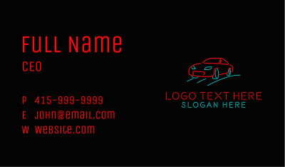 Retro Neon Car Business Card Image Preview