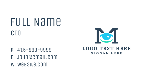 Optical Clinic Letter M Business Card Design Image Preview