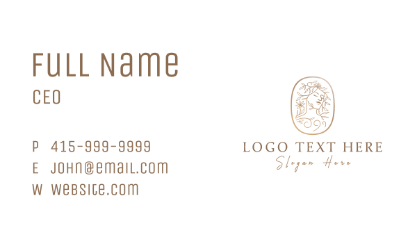 Golden Woman Goddess Business Card Design Image Preview