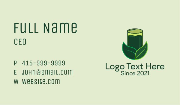 Healthy Green Juice  Business Card Design Image Preview