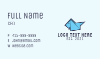 Blue Dog Paper Origami  Business Card Image Preview