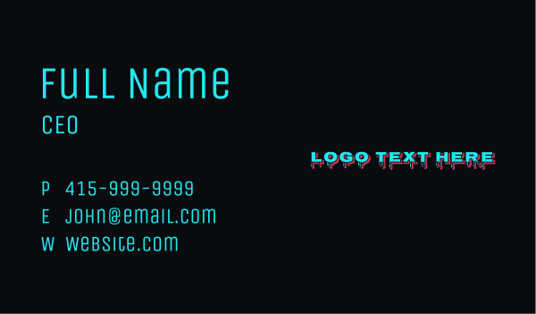 Casual Urban Drip Wordmark Business Card Design Image Preview