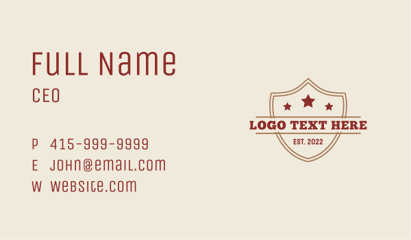 Wild West Shield Business Card Design Image Preview
