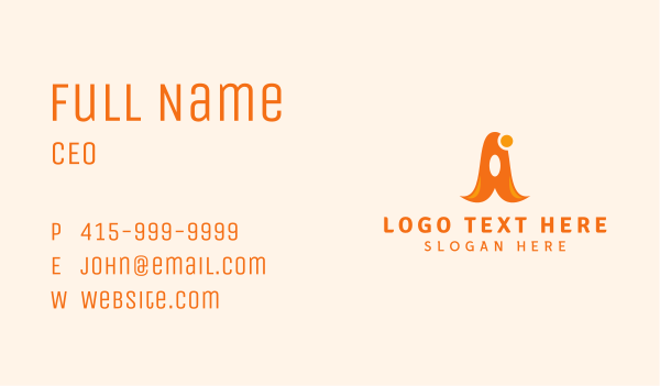 Orange Playful Letter A  Business Card Design Image Preview