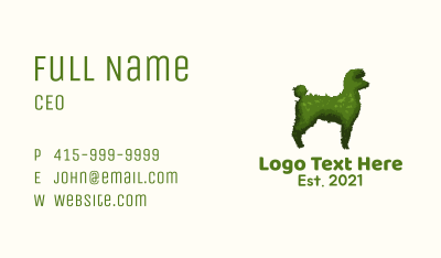 Poodle Topiary Plant Business Card