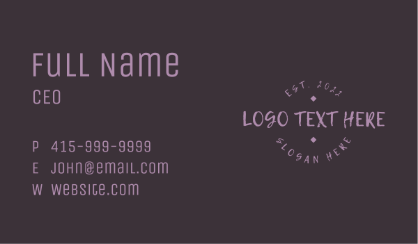 Brush Handwriting Wordmark Business Card Design Image Preview