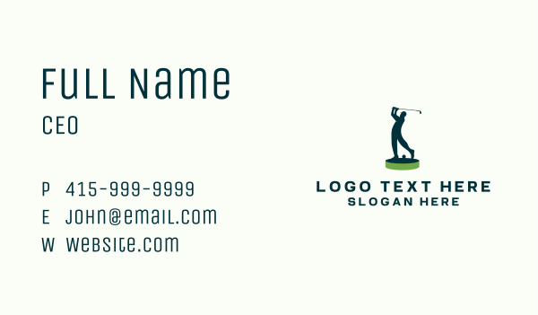 Golfer Sports Tournament Business Card Design Image Preview