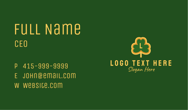 Clover Leaf Letter Business Card Design Image Preview