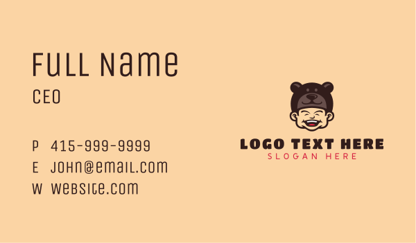 Bear Hat Kid  Business Card Design Image Preview