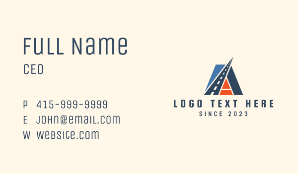 Highway Road Letter A Business Card Design Image Preview