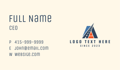 Highway Road Letter A Business Card Image Preview