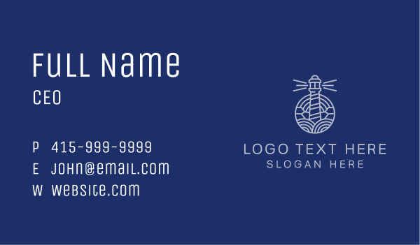 Lighthouse Beacon Tower Business Card Design Image Preview