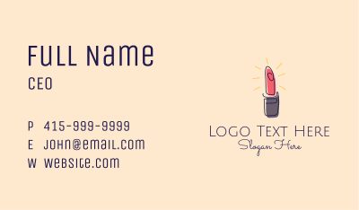 Lipstick Makeup Outline Business Card Image Preview