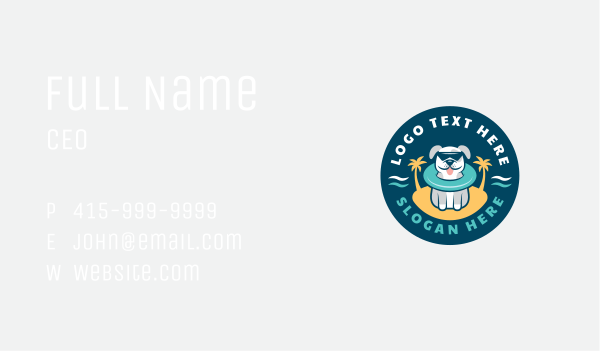 Summer Beach Dog Business Card Design Image Preview