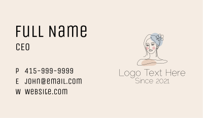 Monoline Woman Stylist Business Card Image Preview