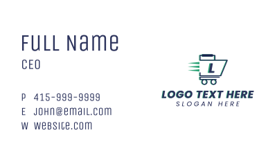 Fast Cart Letter Business Card Image Preview
