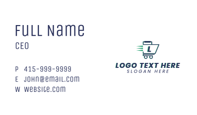 Fast Cart Letter Business Card Image Preview