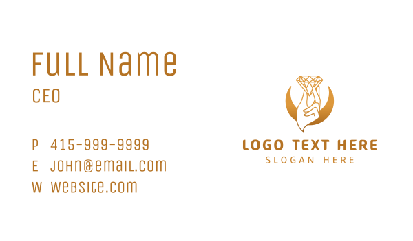 Golden Hand Diamond Business Card Design Image Preview