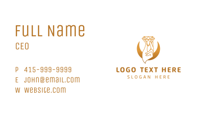 Golden Hand Diamond Business Card Image Preview