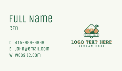 Landscaping Shovel Fence Business Card Image Preview