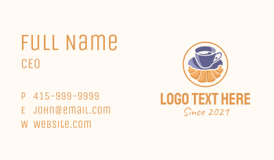 Croissant Coffee Shop  Business Card Image Preview