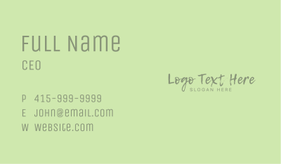 Brush Cursive Wordmark Business Card Image Preview