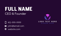 Creative Multimedia Tech Letter V Business Card Image Preview