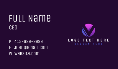 Creative Multimedia Tech Letter V Business Card Image Preview