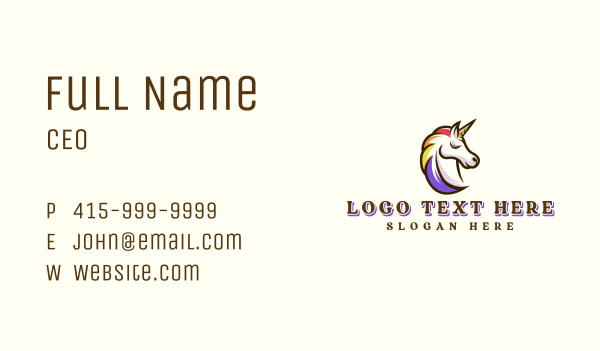 Mythical Unicorn Pride Business Card Design Image Preview