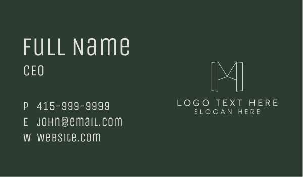 Architecture Firm Letter M Business Card Design Image Preview