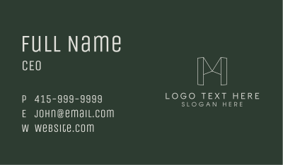 Architecture Firm Letter M Business Card Image Preview