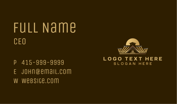 Roofing Real Estate Business Card Design Image Preview