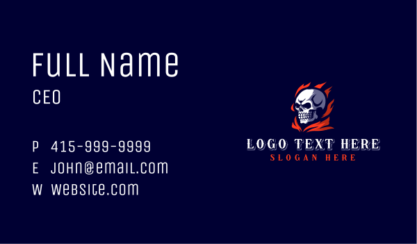 Flame Skull Gaming Business Card Design Image Preview