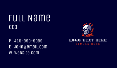 Flame Skull Gaming Business Card Image Preview