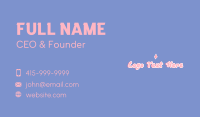 Pink Cute Wordmark Business Card Preview