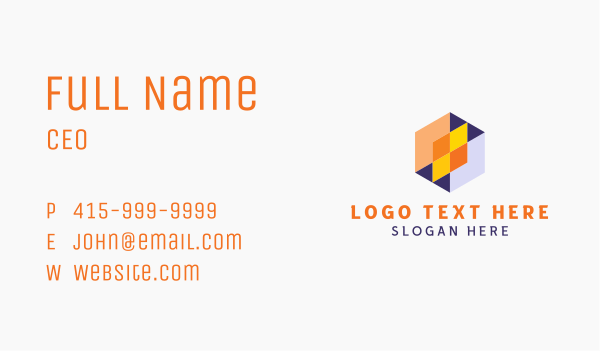 Abstract Startup Cube  Business Card Design Image Preview