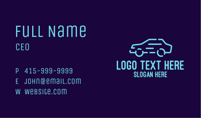 Blue Fast Car Business Card Image Preview